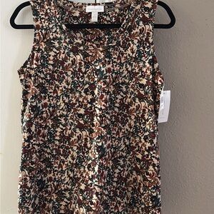 Charter Club Brown and Black Sleeveless Tank Top